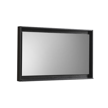 48" Wide Mirror w/ Shelf Black