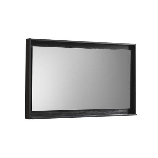 48" Wide Mirror w/ Shelf Black