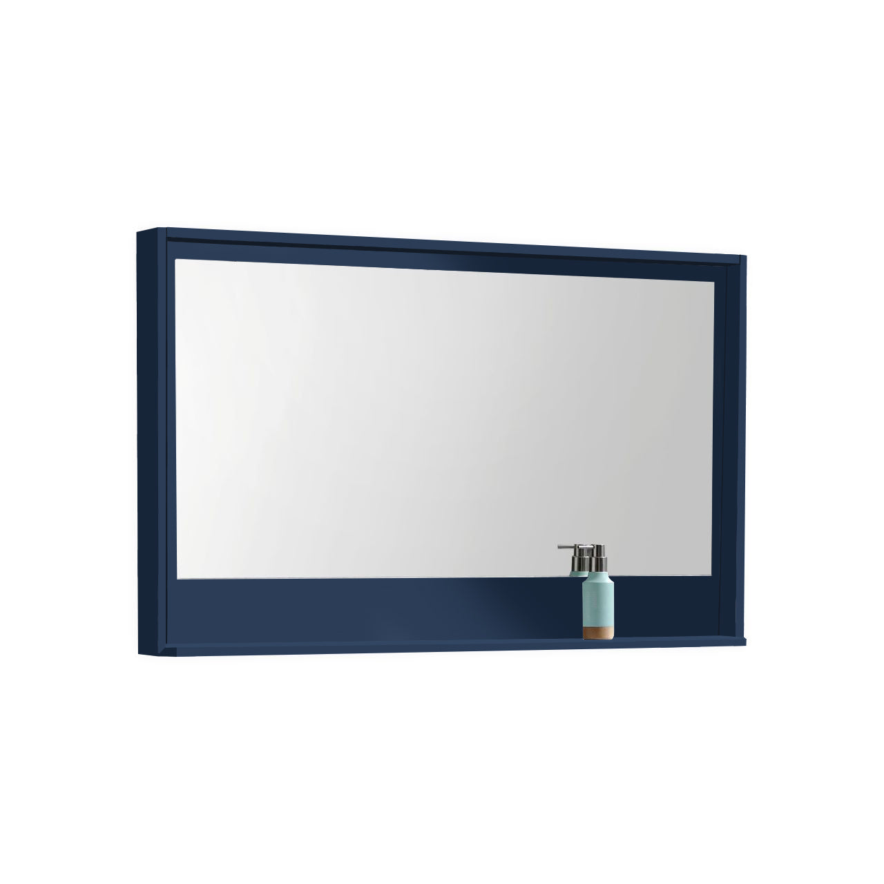 48" Wide Mirror w/ Shelf Blue