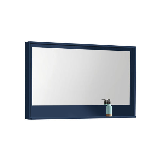 48" Wide Mirror w/ Shelf Blue