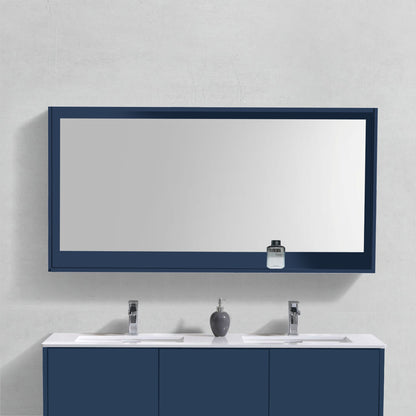 48" Wide Mirror w/ Shelf Blue