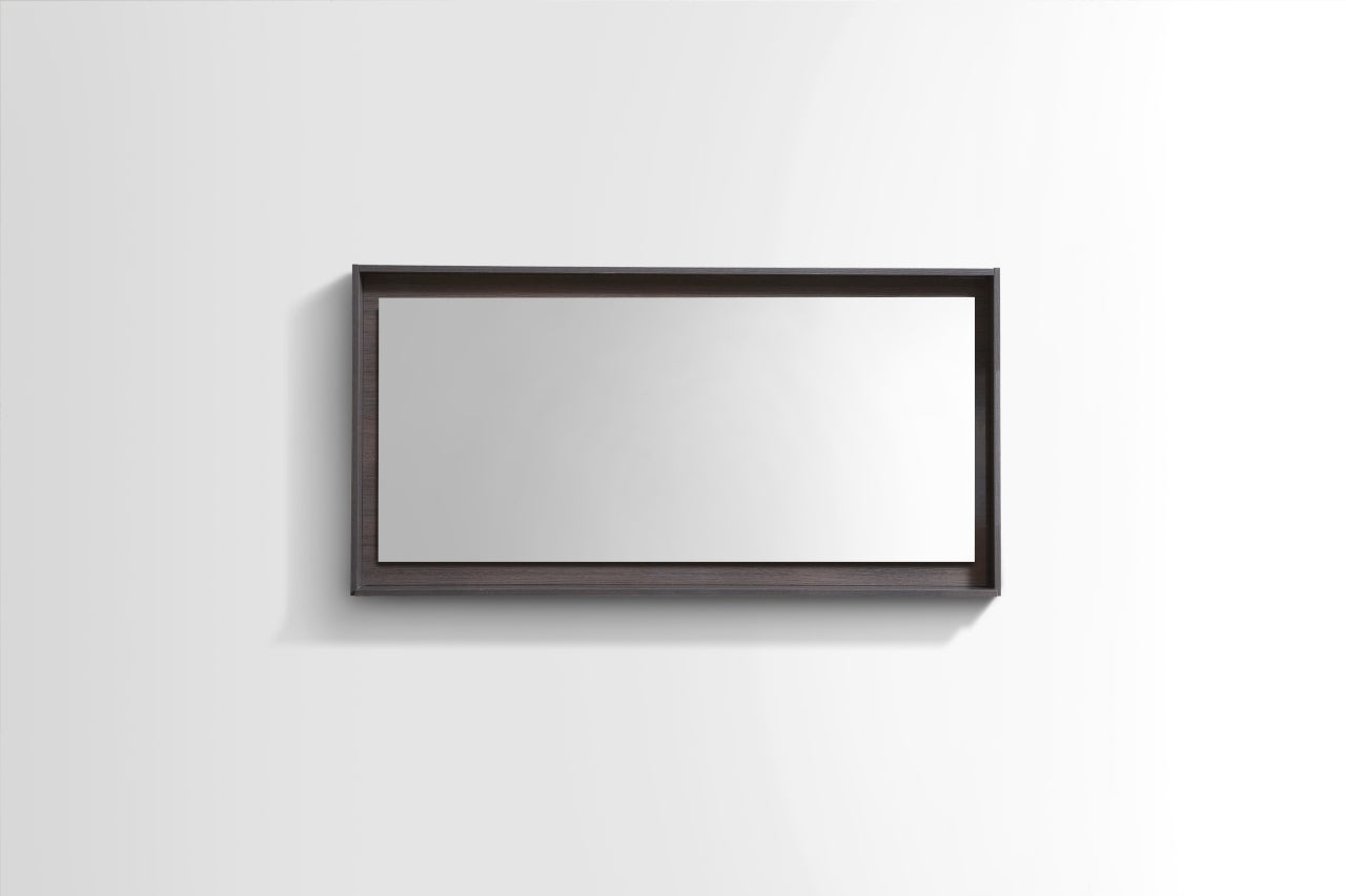 48" Wide Mirror w/ Shelf Gray Oak