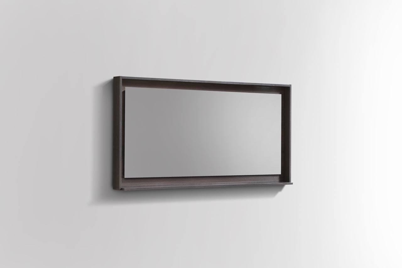48" Wide Mirror w/ Shelf Gray Oak