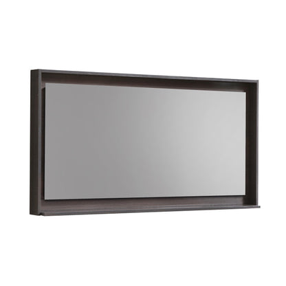 48" Wide Mirror w/ Shelf Gray Oak
