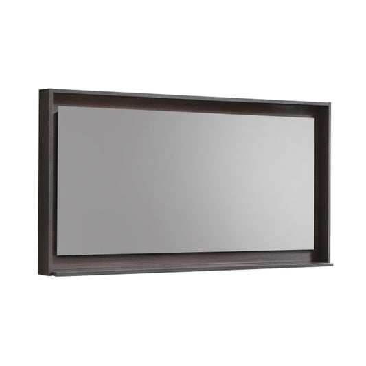 48" Wide Mirror w/ Shelf Gray Oak