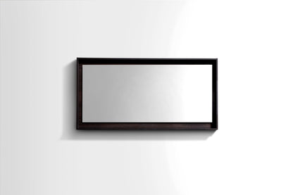 48" Wide Mirror w/ Shelf High Gloss Gray Oak