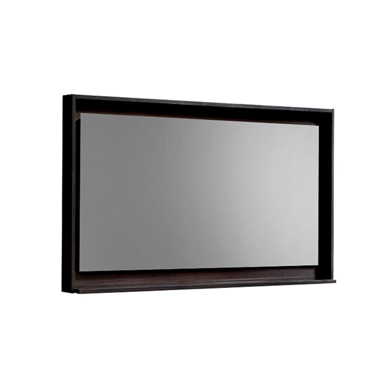 48" Wide Mirror w/ Shelf High Gloss Gray Oak