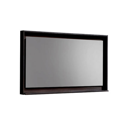 48" Wide Mirror w/ Shelf High Gloss Gray Oak