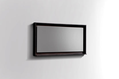 48" Wide Mirror w/ Shelf High Gloss Gray Oak