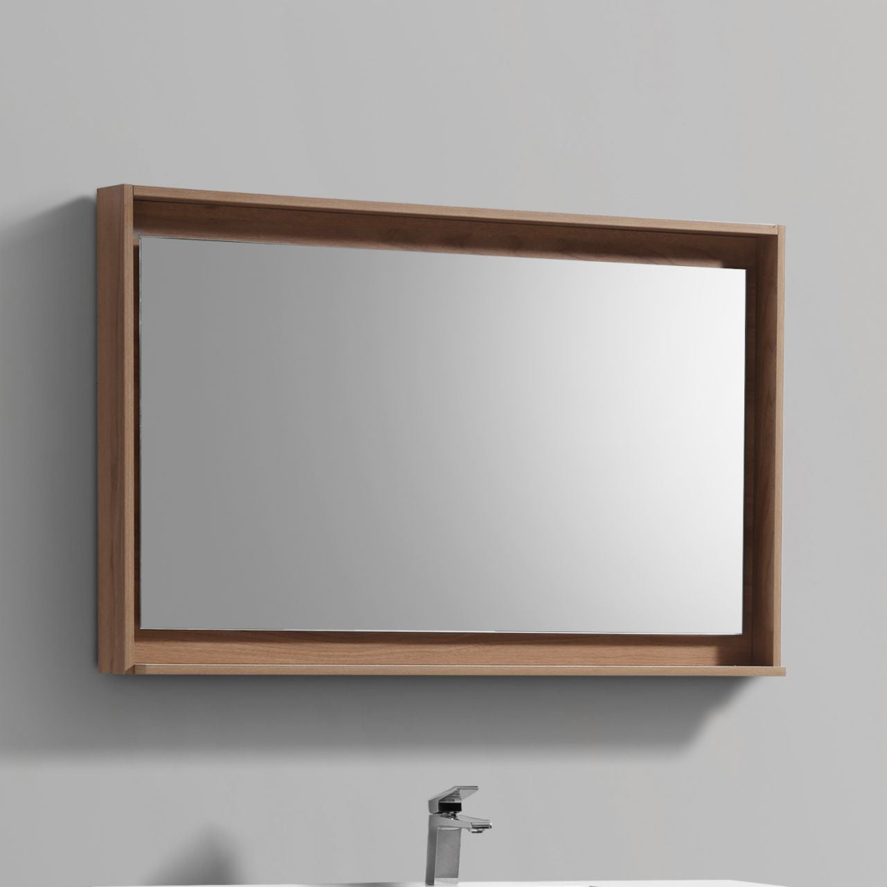 48" Wide Mirror w/ Shelf Honey Oak