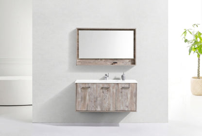 BOSCO 48" Nature Wood Modern Bathroom Vanity w/ Quartz Countertop