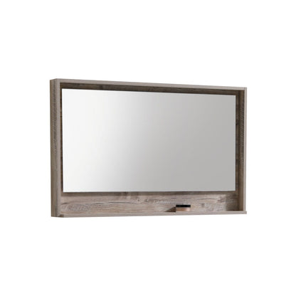 48" Wide Mirror w/ Shelf Nature Wood