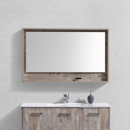 48" Wide Mirror w/ Shelf Nature Wood