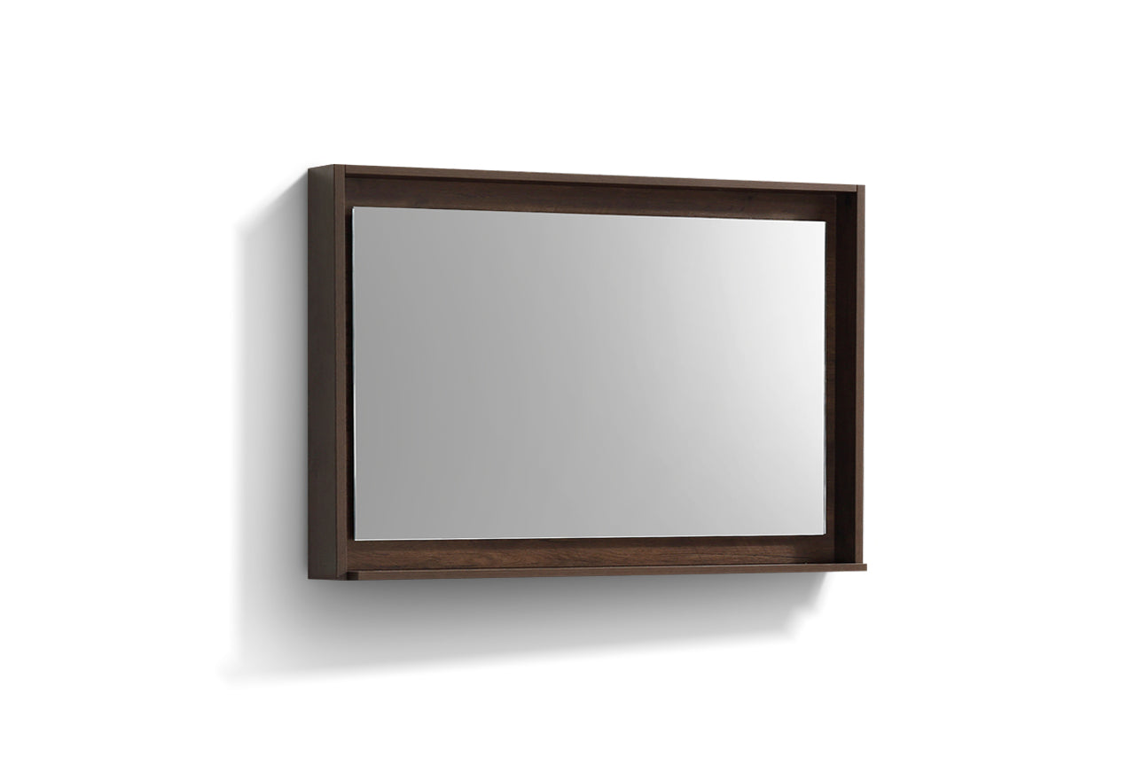 48" Wide Mirror w/ Shelf Rosewood
