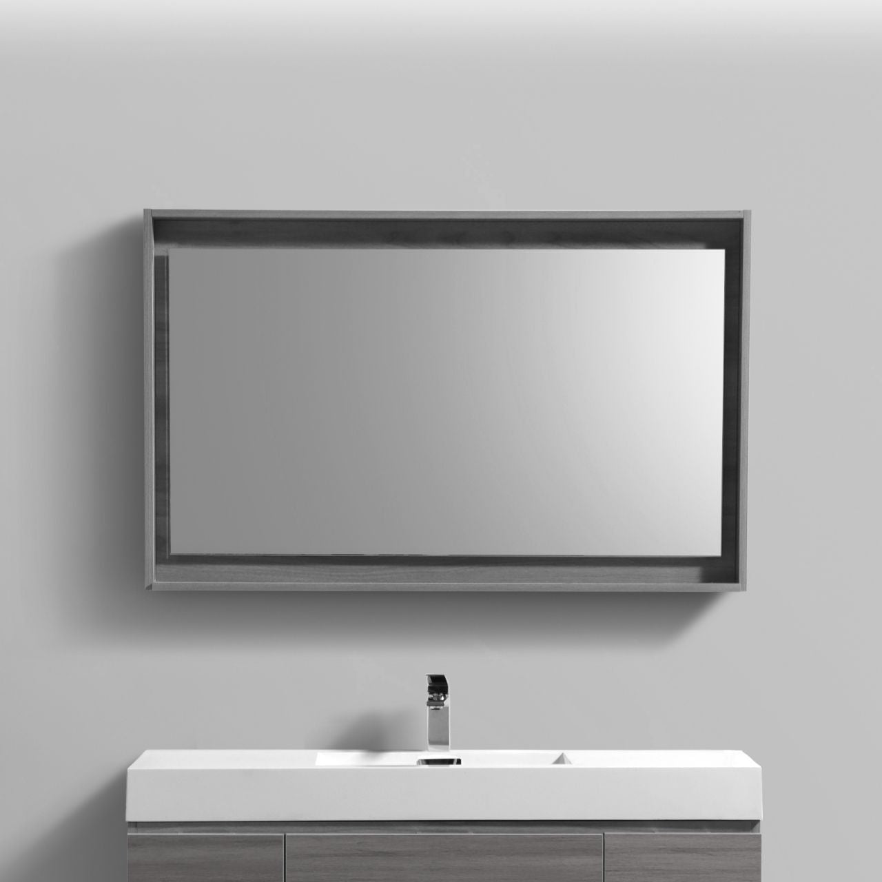 48" Wide Mirror w/ Shelf Vulcan Ash Grey