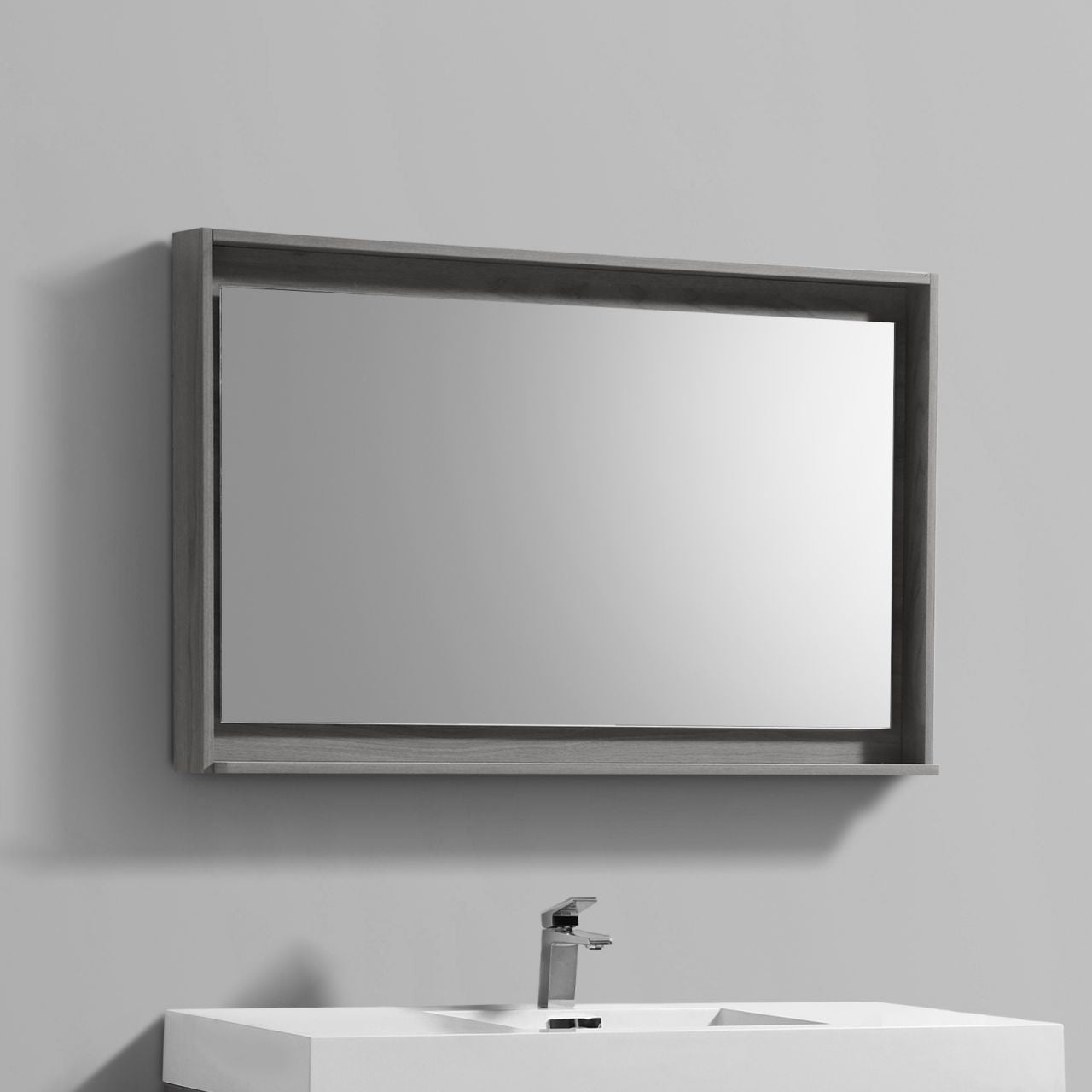 48" Wide Mirror w/ Shelf Vulcan Ash Grey