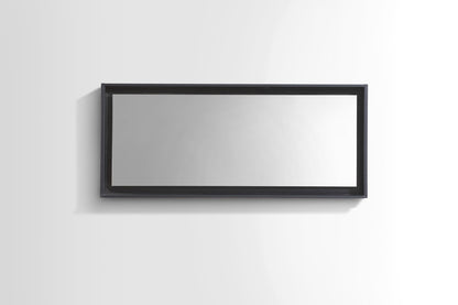 60" Wide Mirror w/ Shelf Black