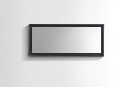60" Wide Mirror w/ Shelf Black