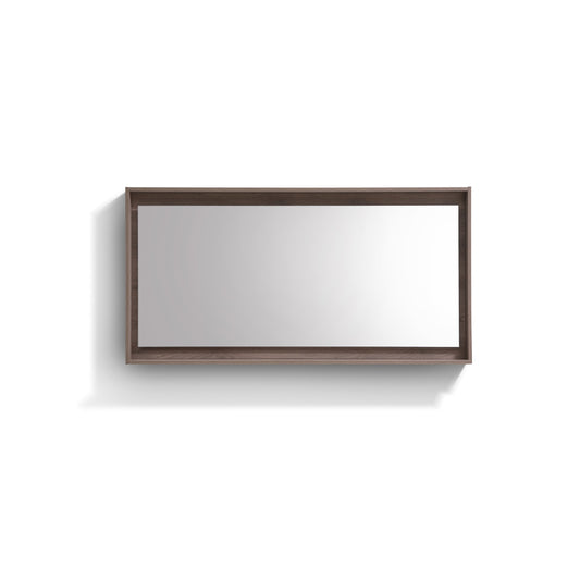 60" Wide Mirror w/ Shelf Butternut