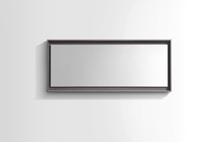 60" Wide Mirror w/ Shelf Gray Oak