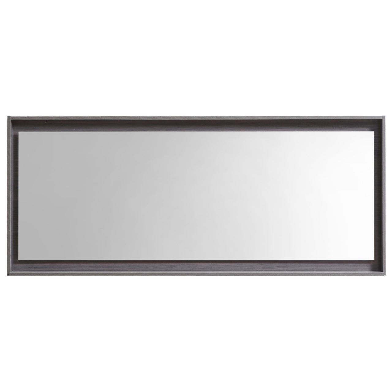 60" Wide Mirror w/ Shelf Gray Oak