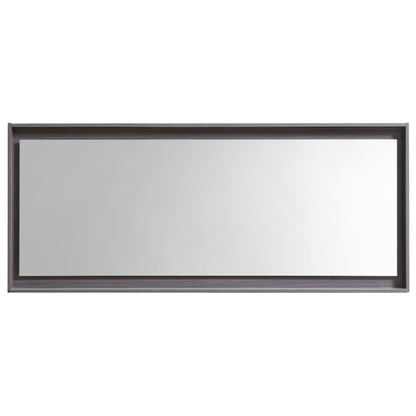 60" Wide Mirror w/ Shelf Gray Oak