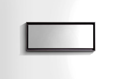 60" Wide Mirror w/ Shelf High Gloss Gray Oak