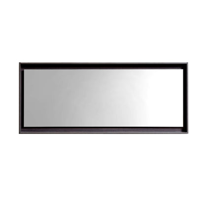 60" Wide Mirror w/ Shelf High Gloss Gray Oak