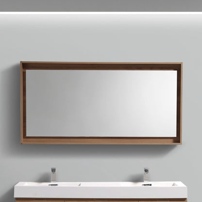 60" Wide Mirror w/ Shelf Honey Oak