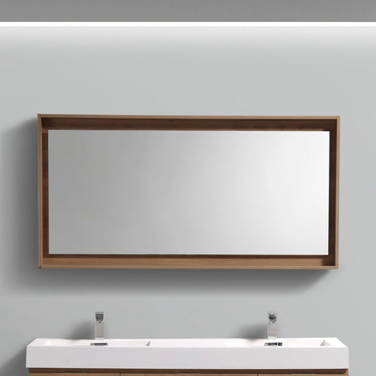 60" Wide Mirror w/ Shelf Honey Oak