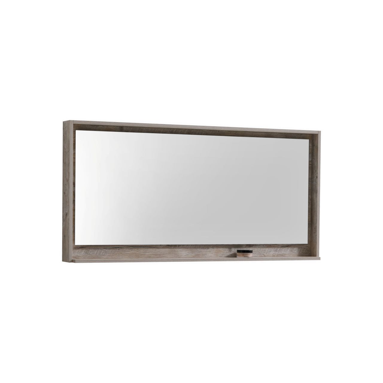 60" Wide Mirror w/ Shelf Nature Wood