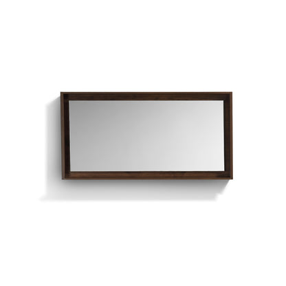 60" Wide Mirror w/ Shelf Rosewood