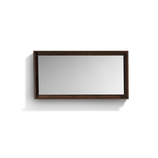 60" Wide Mirror w/ Shelf Rosewood