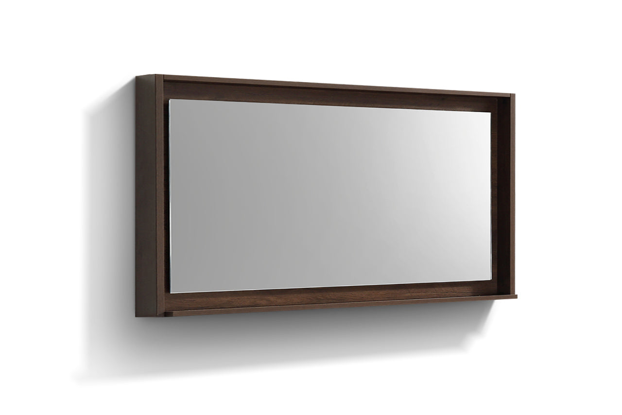 60" Wide Mirror w/ Shelf Rosewood
