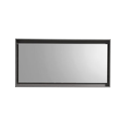 60" Wide Mirror w/ Shelf Vulcan Ash Grey