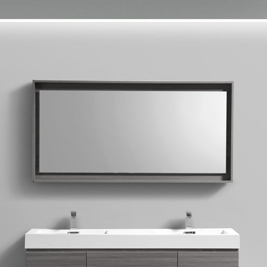60" Wide Mirror w/ Shelf Vulcan Ash Grey
