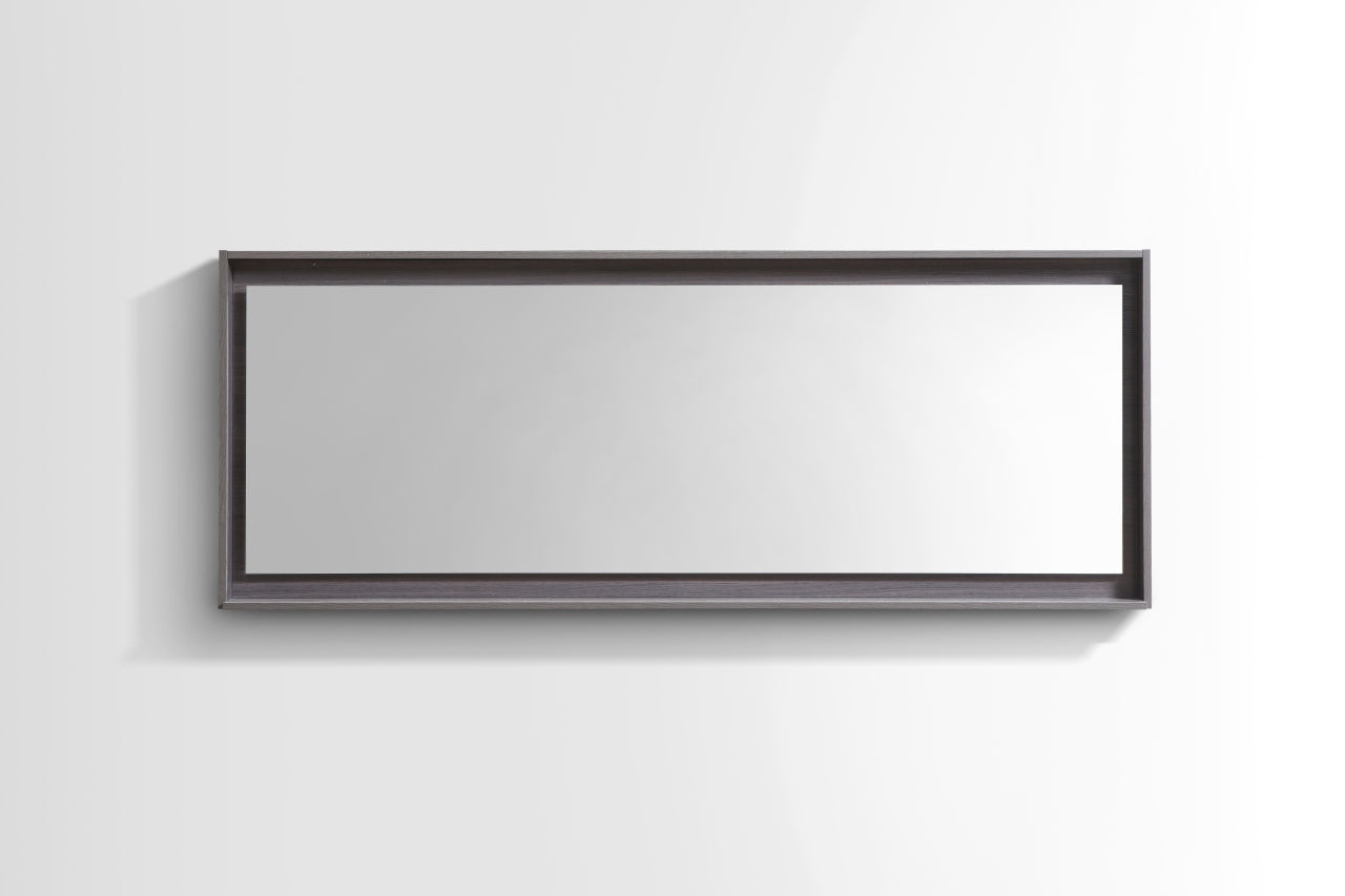 70" Wide Mirror w/ Shelf Gray Oak