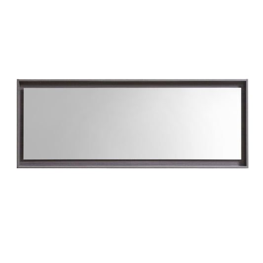 70" Wide Mirror w/ Shelf Gray Oak