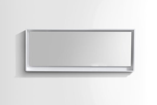 70" Wide Mirror w/ Shelf Glossy White