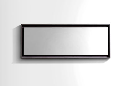 70" Wide Mirror w/ Shelf High Gloss Gray Oak