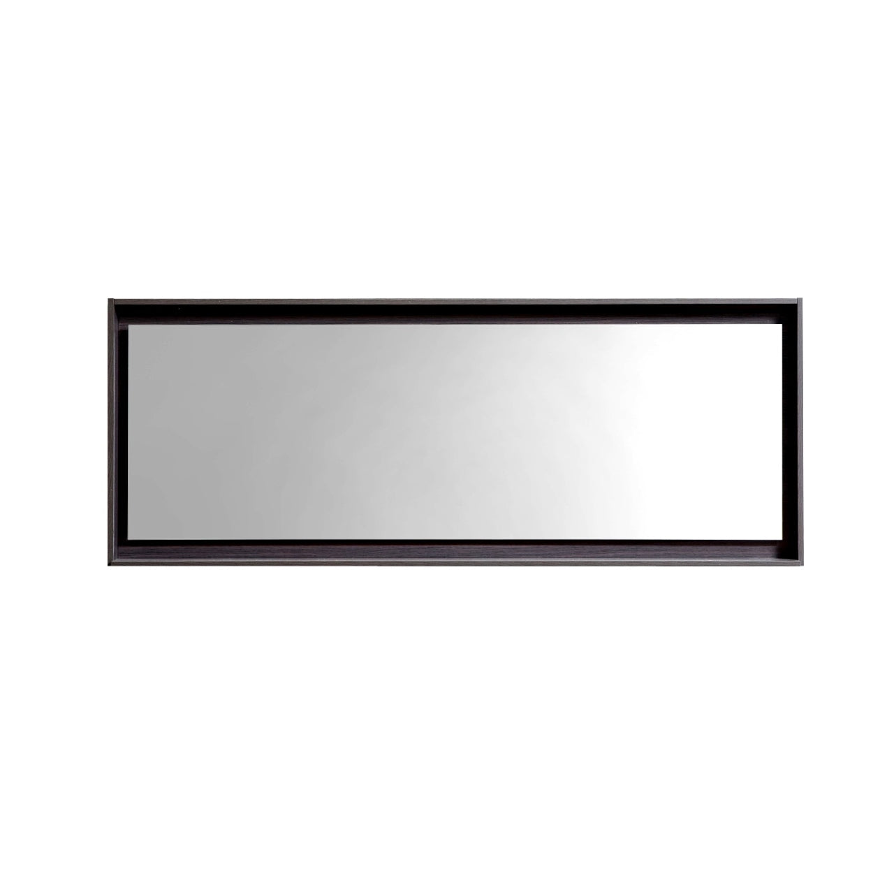 70" Wide Mirror w/ Shelf High Gloss Gray Oak