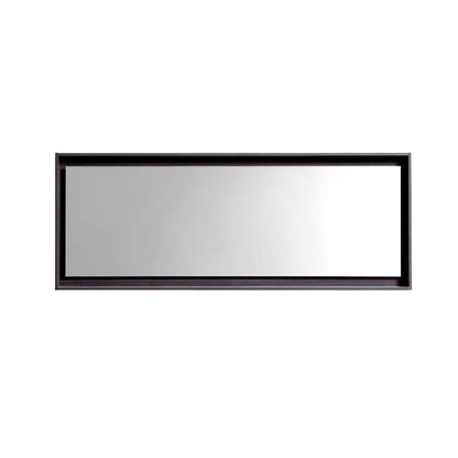 70" Wide Mirror w/ Shelf High Gloss Gray Oak