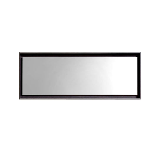 70" Wide Mirror w/ Shelf High Gloss Gray Oak