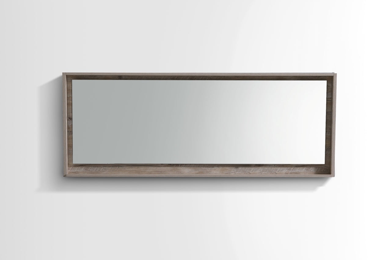70" Wide Mirror w/ Shelf Nature Wood