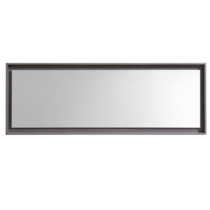 80" Wide Mirror w/ Shelf Gray Oak