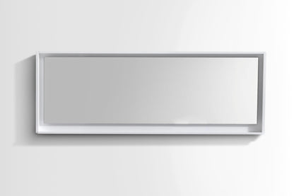 80" Wide Mirror w/ Shelf Glossy White