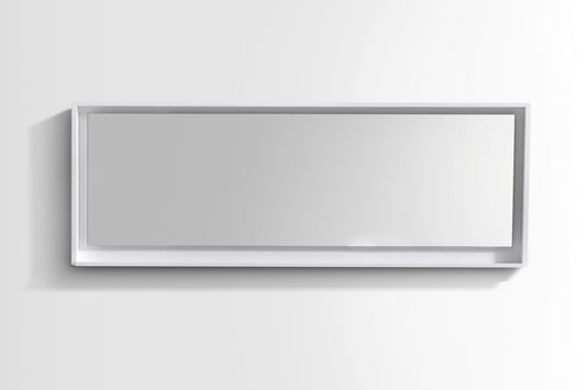 80" Wide Mirror w/ Shelf Glossy White