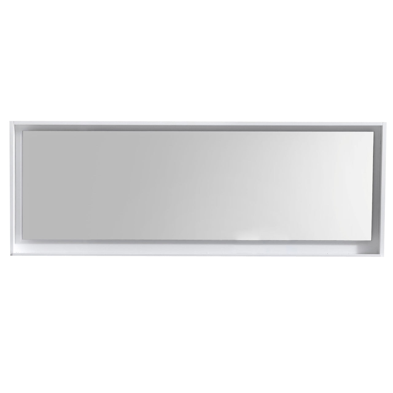 80" Wide Mirror w/ Shelf Glossy White
