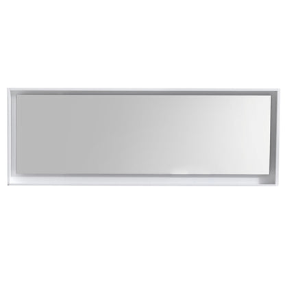 80" Wide Mirror w/ Shelf Glossy White