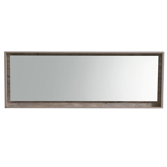 80" Wide Mirror w/ Shelf Nature Wood